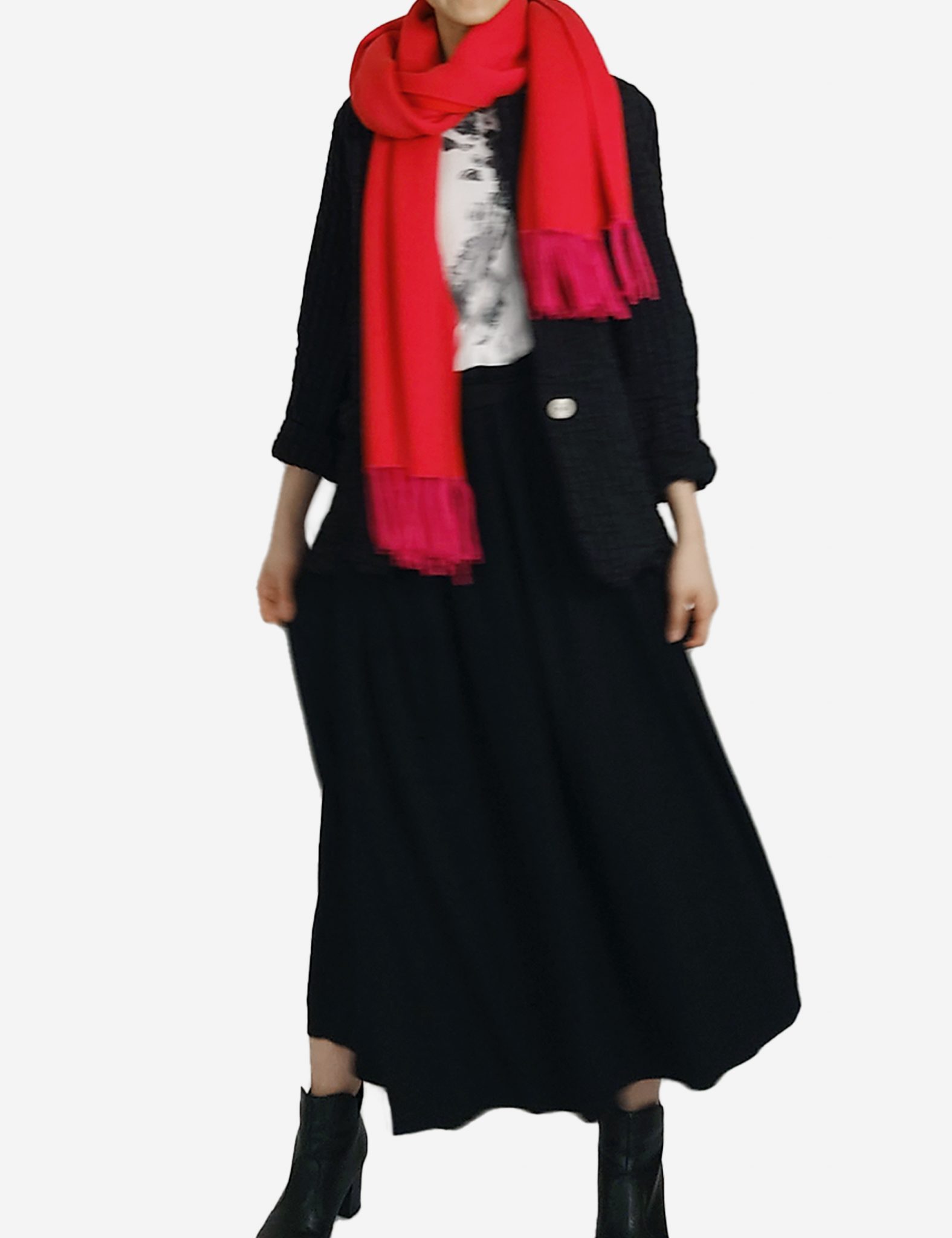 LAN Curated | LAN | Accessories_pink red scarf